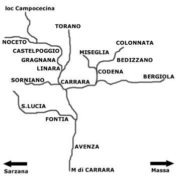 cartina dei monti di carrara